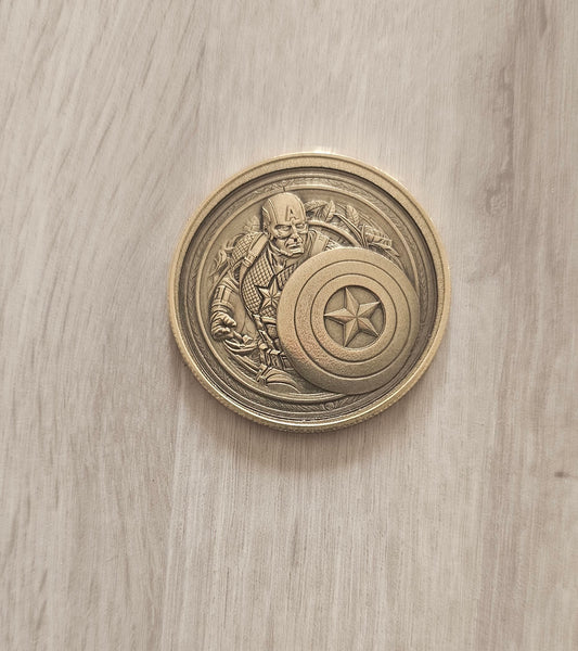 Captain America Brass Coin Marvel Superhero Iconic Shield