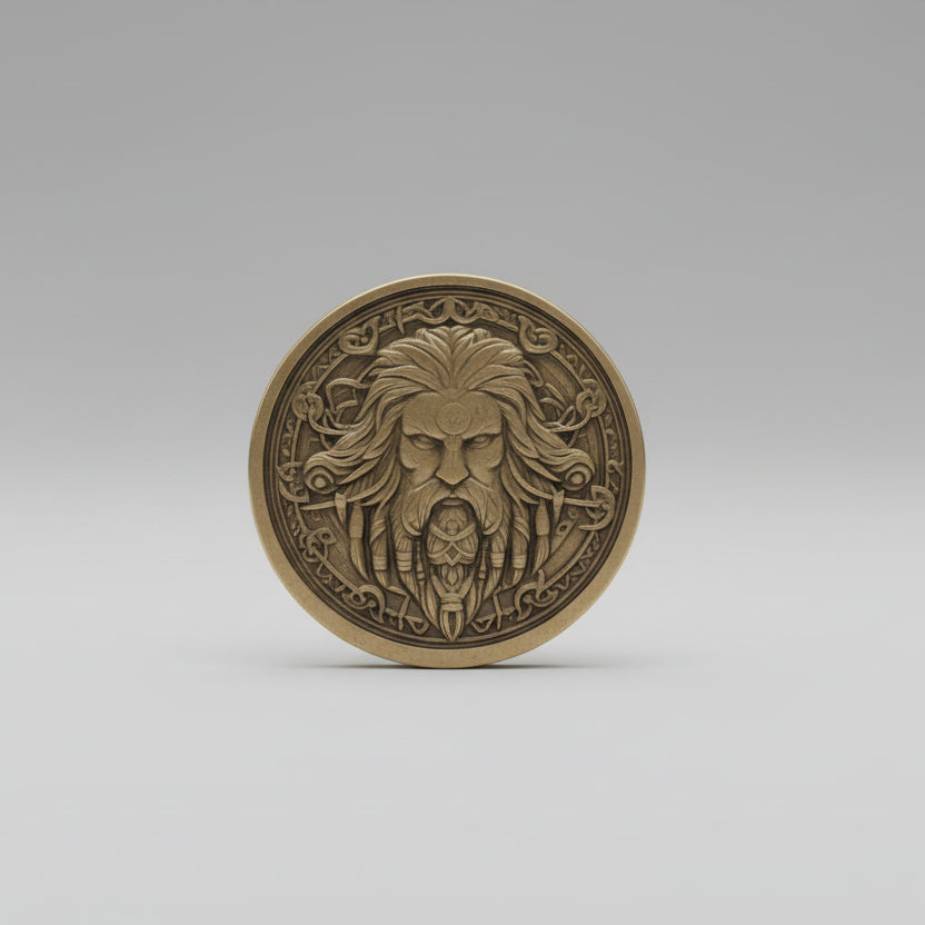 Bronze coin with intricate design