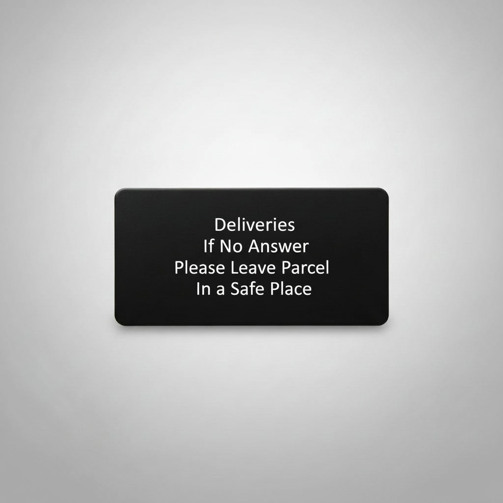 House Door Signs Personalised Etched Metal Sign Ring Bell/Parcels or Own Message