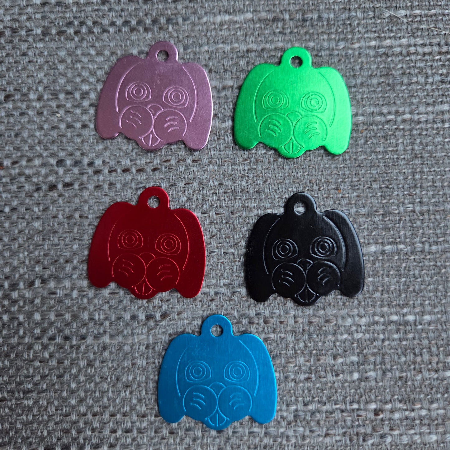 Lost Pet ID Tags Personalised Multi-coloured Dog Shaped Tags