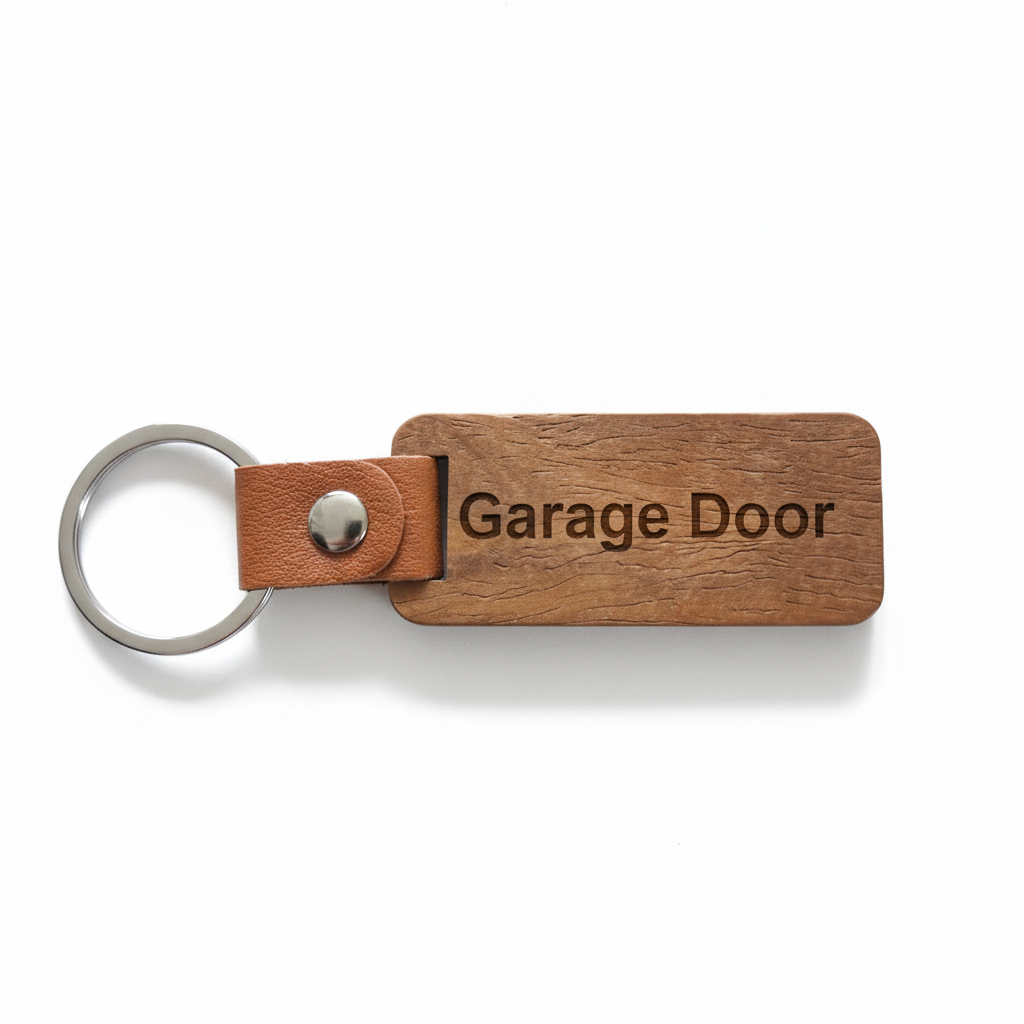 Personalised Engraved Wooden Key Tag Keyring (62×27mm) – 30mm Hoop