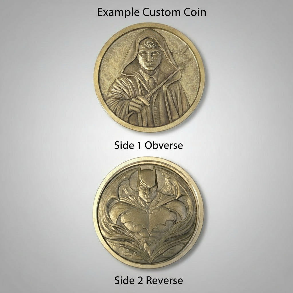 Custom engraved brass challenge coin/Personalised 1 or 2 sides