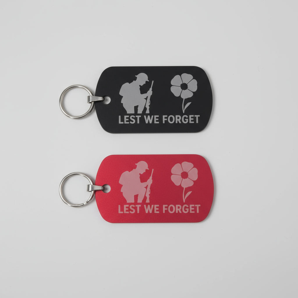 Key Tag/Ring Remembrance  "Lest we Forget" Poppy