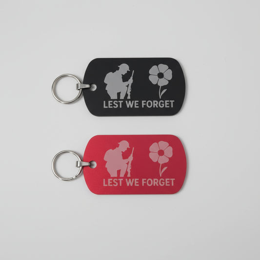 Key Tag/Ring Remembrance  "Lest we Forget" Poppy