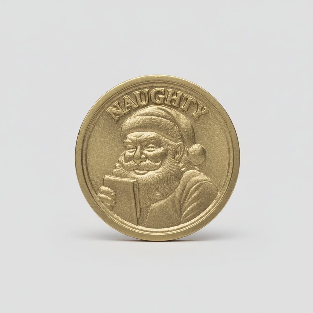 Santa Naughty or Nice Flip-Challenge Coin