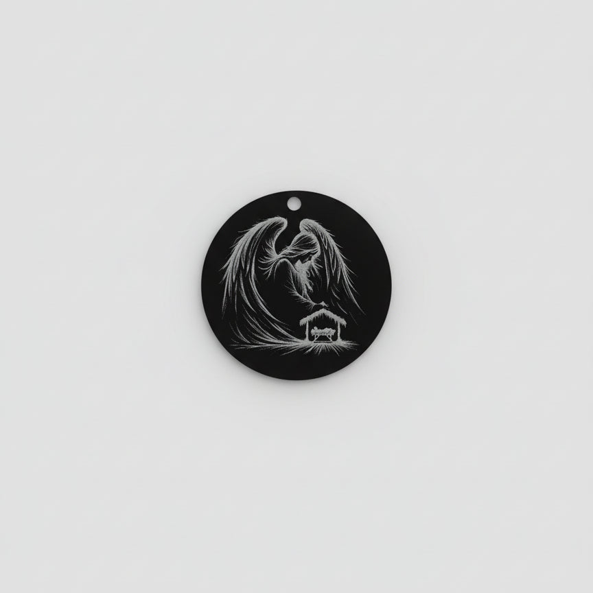 50mm Laser Etched Acrylic Christmas Decorations – Double-Sided Engraved Baubles – Festive Hanging Ornaments