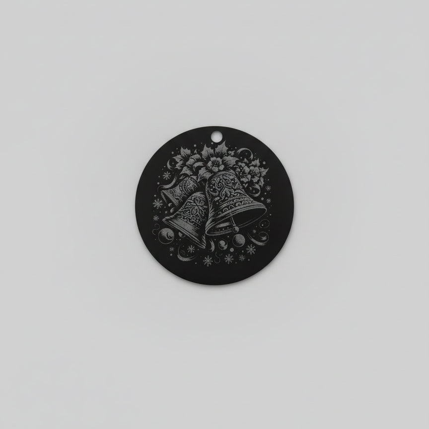 50mm Laser Etched Acrylic Christmas Decorations – Double-Sided Engraved Baubles – Festive Hanging Ornaments