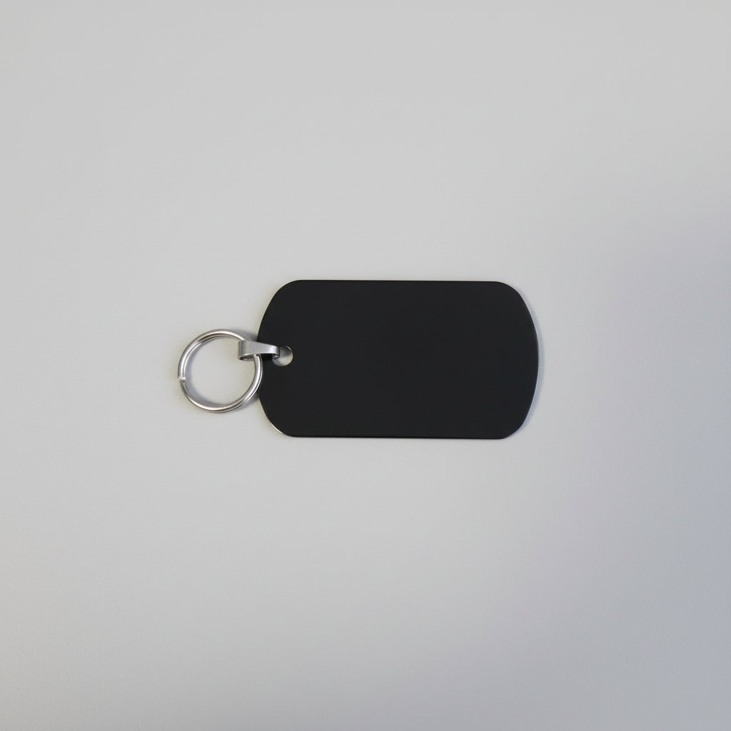 Black Anodised Key Tag – “If Found Please Contact” – Custom Engraved ID Key Fob with QR Code Option