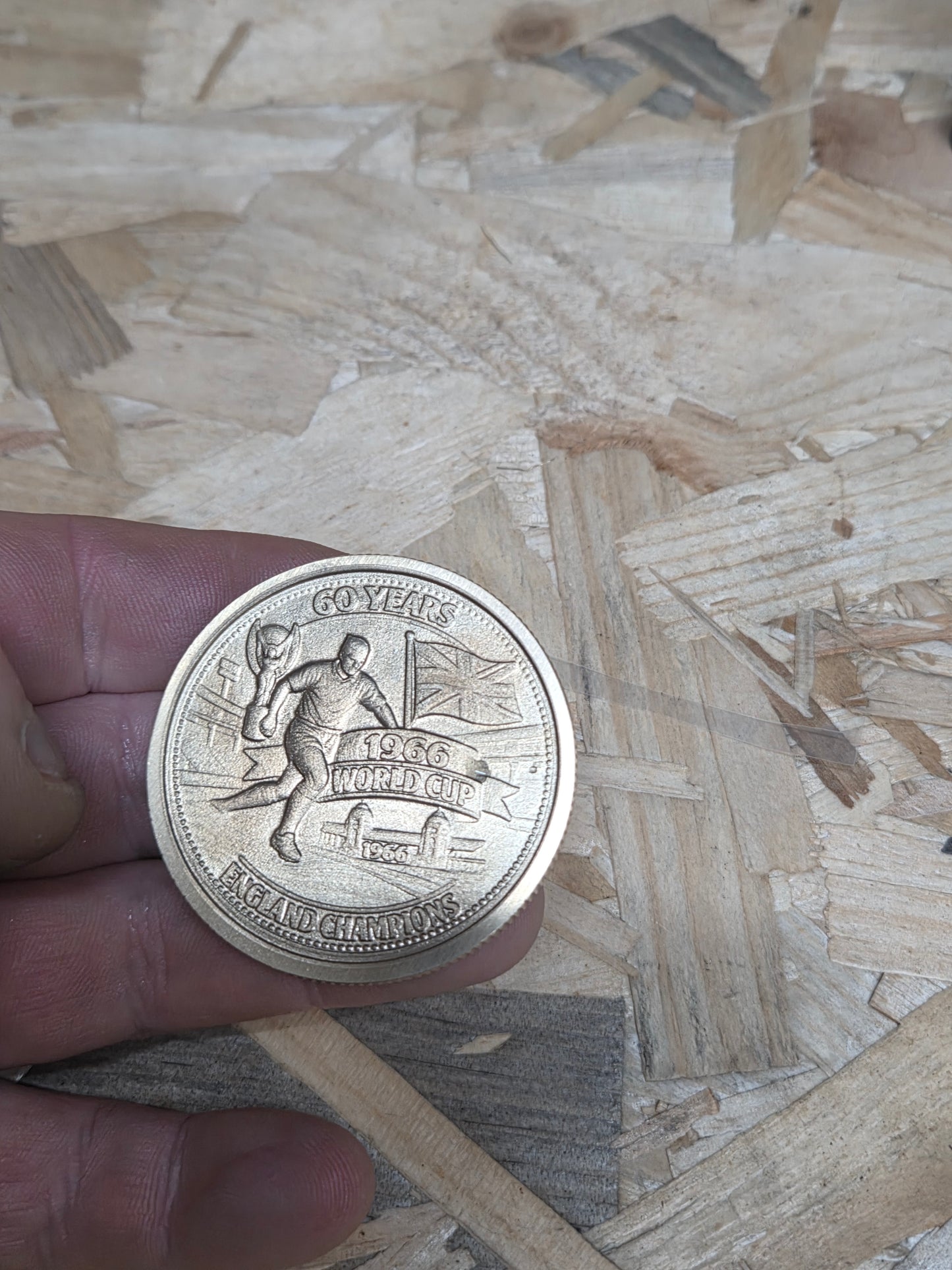 England 1966 World Cup – 60 Years Anniversary Embossed Brass Coin | 50mm | Personalised Reverse