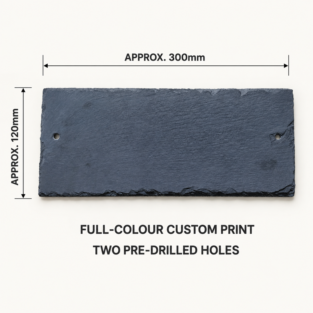 Personalised slate sign measuring approximately 300 × 120mm